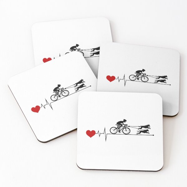 Item preview, Bikejoring DogScooting Dog Sport Bike Bicycle heartbeat Pulse designed and sold by CuteDesigns1.