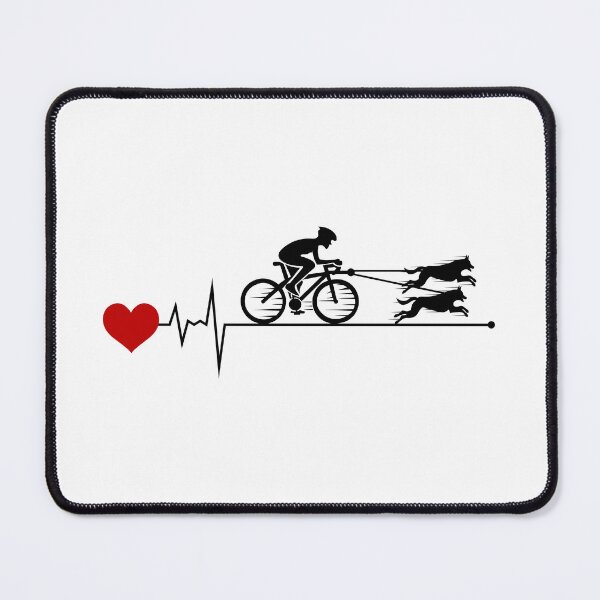 Item preview, Bikejoring DogScooting Dog Sport Bike Bicycle heartbeat Pulse designed and sold by CuteDesigns1.