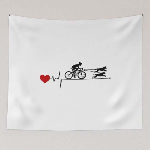 Item preview, Bikejoring DogScooting Dog Sport Bike Bicycle heartbeat Pulse designed and sold by CuteDesigns1.