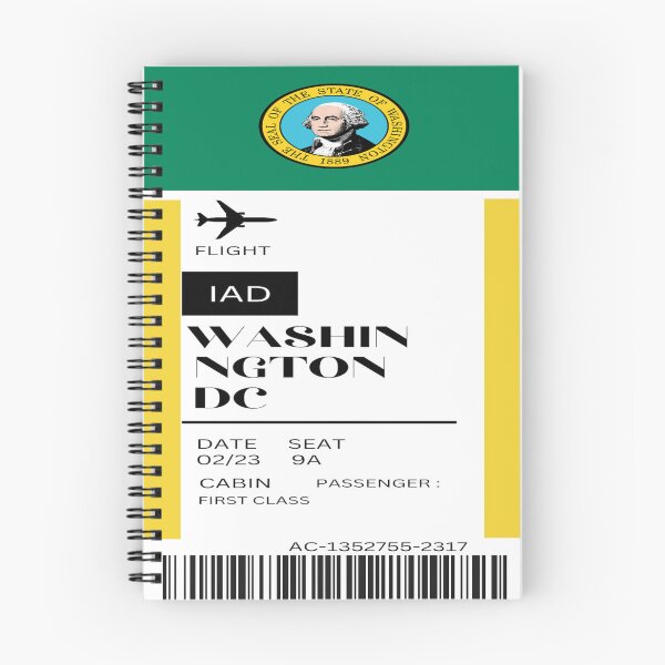 Item preview, Washington DC boarding pass template flight destination ticket designed and sold by YusraAiman.