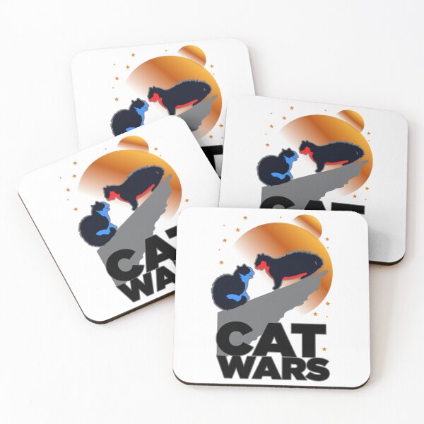Item preview, Cat Wars Funny Fighting Cats at night      designed and sold by GrangehillCrea.