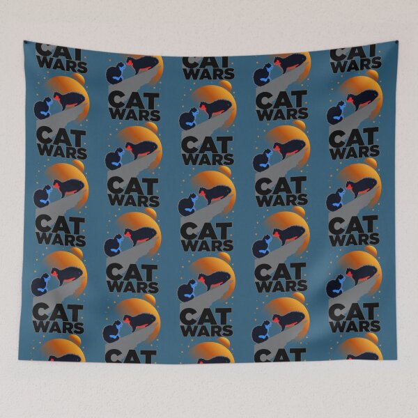 Item preview, Cat Wars Funny Fighting Cats at night      designed and sold by GrangehillCrea.