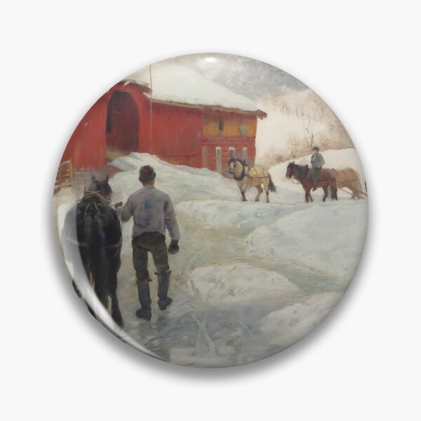 Item preview, Winter scenery - Timber Haulers Returning Home by Frits Thaulow designed and sold by AR-shop.