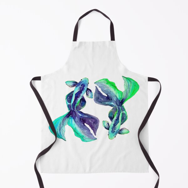 Item preview, Emerald Blue Betta Siamese Fish Watercolor designed and sold by VittaArtDream.