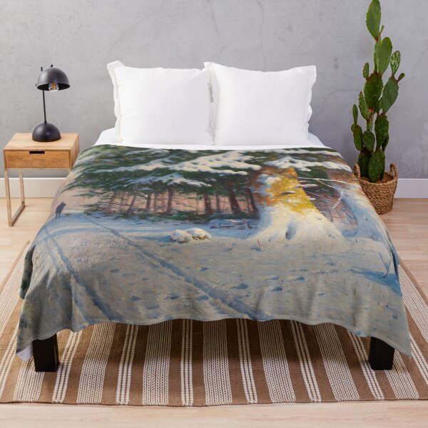 Item preview, Winter scenery - Hunter Returning Home in a Winter Woodland by Walter Moras designed and sold by AR-shop.