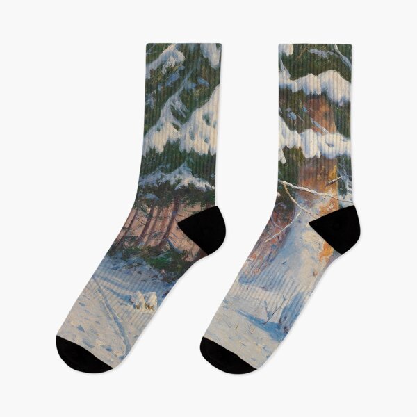 Item preview, Winter scenery - Hunter Returning Home in a Winter Woodland by Walter Moras designed and sold by AR-shop.