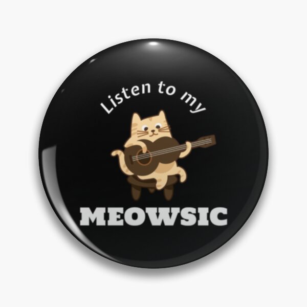 Artikelvorschau, Lustige Katze, die Gitarren-Wortspiel spielt, hören Sie auf mein Meowsic entworfen und verkauft von DayDreamAppe.