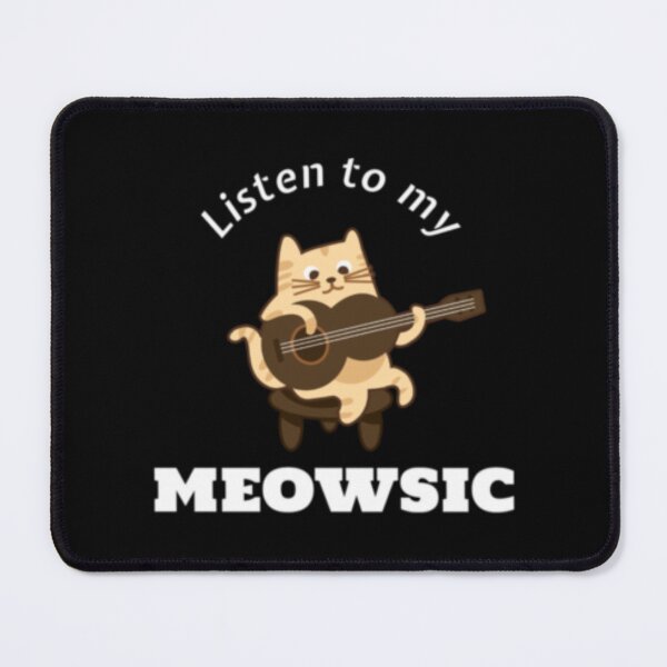 Item preview, Funny Cat Playing Guitar Pun Listen To My Meowsic    designed and sold by DayDreamAppe.