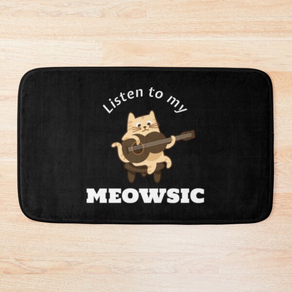 Item preview, Funny Cat Playing Guitar Pun Listen To My Meowsic    designed and sold by DayDreamAppe.