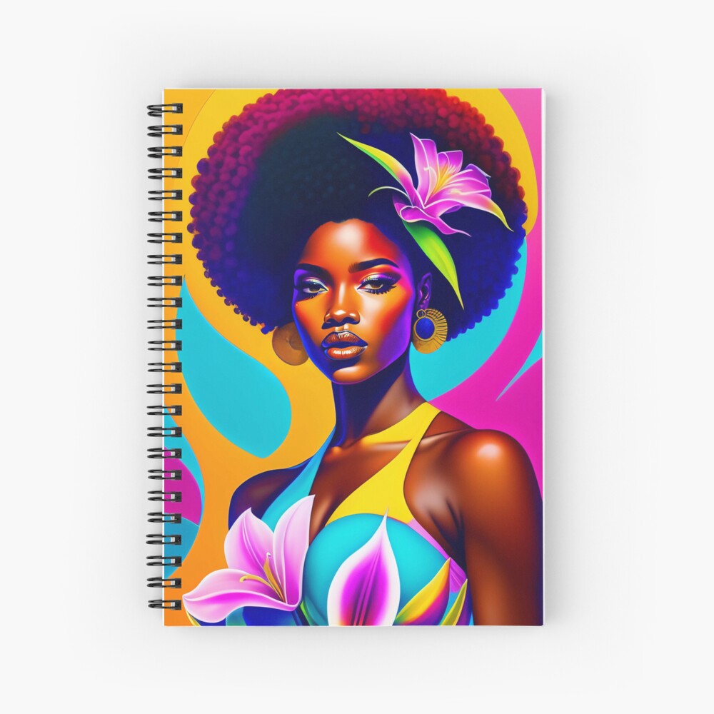 Colorful Afro Girl Art Wall Art Black History Celebration