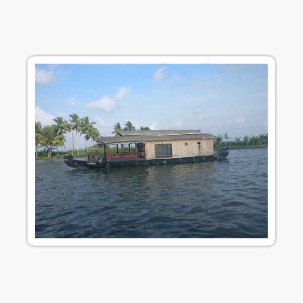"Houseboat Alleppey India" Sticker for Sale by PechaanStore Redbubble