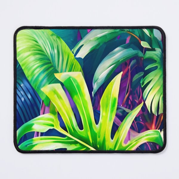 Item preview, Monstera & banana leaves tropical leaves neon designed and sold by Ascooepics.