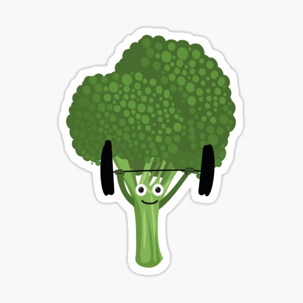 "Broccoli ,athlete,lifting weights, sport" Sticker for Sale by