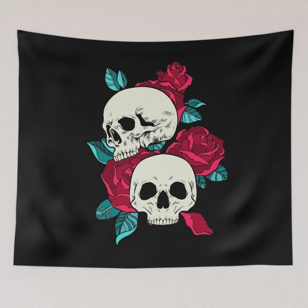 Item preview, Skull and Roses - Red Flowers designed and sold by Paypaya.