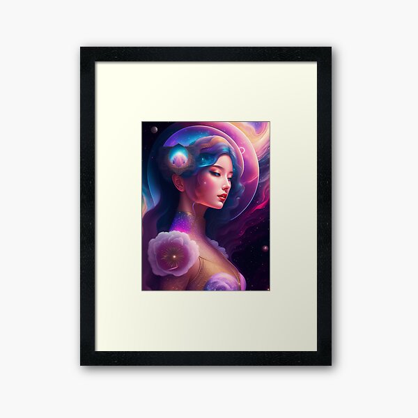 Item preview, fantasy Portrait of beautiful cosmic beauty with heavenly aura around 2 designed and sold by vishalraifx.