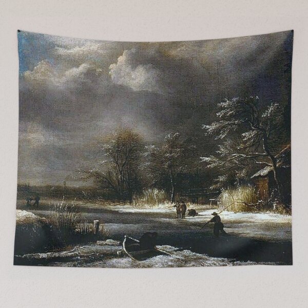 Item preview, Winter Landscape With Skaters - Jacob Van designed and sold by tomorrowsart.
