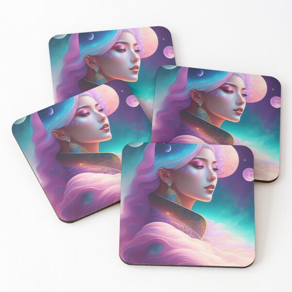 Item preview, fantasy Portrait of beautiful cosmic beauty with heavenly aura around 4 designed and sold by vishalraifx.