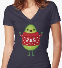 Avo Merry Christmas! Women's Fitted V-Neck T-Shirt