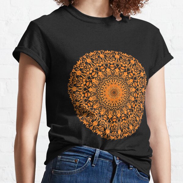 Tribal Mandala Orange Classic T-Shirt