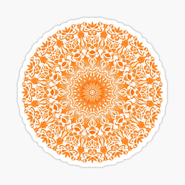 Tribal Mandala Orange Sticker