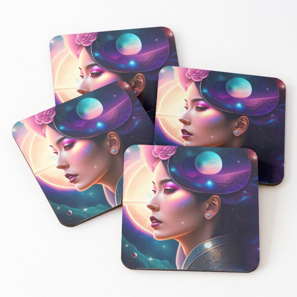 Item preview, fantasy Portrait of beautiful cosmic beauty with heavenly aura around 7 designed and sold by vishalraifx.