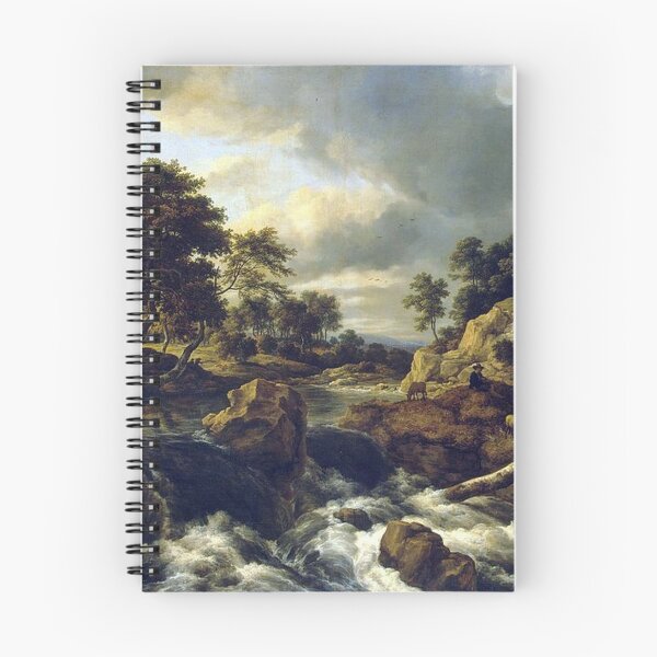 Item preview, Jacob Van Ruisdael- Waterfall in a Hilly Landscape designed and sold by tomorrowsart.