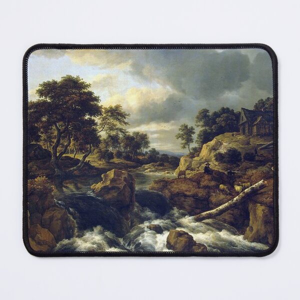 Item preview, Jacob Van Ruisdael- Waterfall in a Hilly Landscape designed and sold by tomorrowsart.