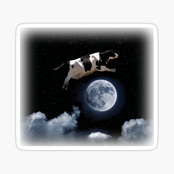 Buy Cow Jumping Over The Moon Art Print by LA Ash Worldwide shipping  available at Society6com Just one of millions of  Moon art print Moon  art Cow and moon