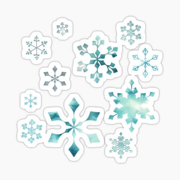 Snowflakes stickers Sticker for Sale by alik7  Snowflake sticker,  Christmas snowflakes printable, Frozen birthday theme