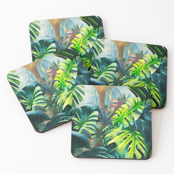 Item preview, Monstera leaves jungle landscape designed and sold by Ascooepics.