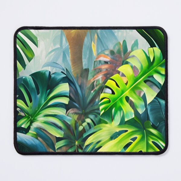 Item preview, Monstera leaves jungle landscape designed and sold by Ascooepics.