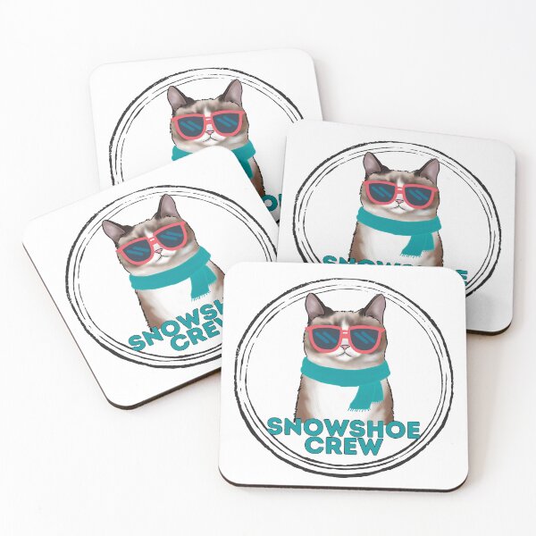 Item preview, Snowshoe cat crew cool cat in sunglasses designed and sold by JoeyGraceCatCo.