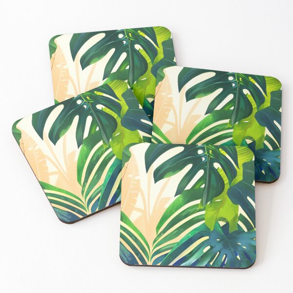 Item preview, Monstera leaves jungle landscape designed and sold by Ascooepics.