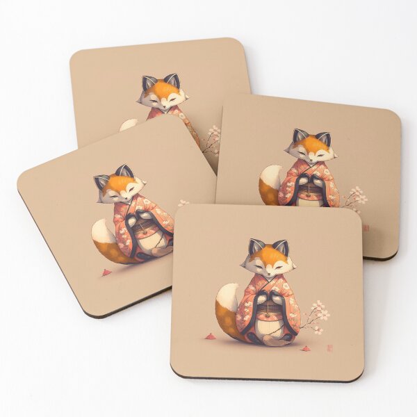 Item preview, Retro Cute Japanese Fox designed and sold by Evening Twilight.