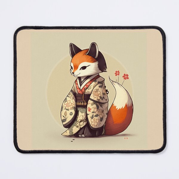 Item preview, Retro Cute Japanese Fox designed and sold by Evening Twilight.