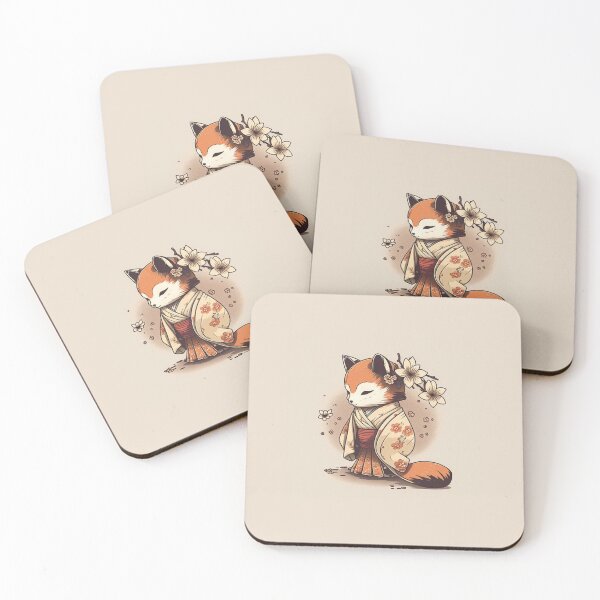 Item preview, Retro Cute Japanese Fox designed and sold by Evening Twilight.