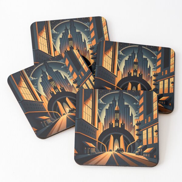 Item preview, Art Deco Style Cityscape designed and sold by TheArtfulAI.