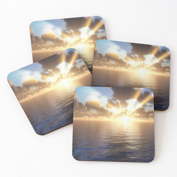 Item preview, beautiful sunset during peacefull ocean with godrays designed and sold by Jaroslav Hubert.