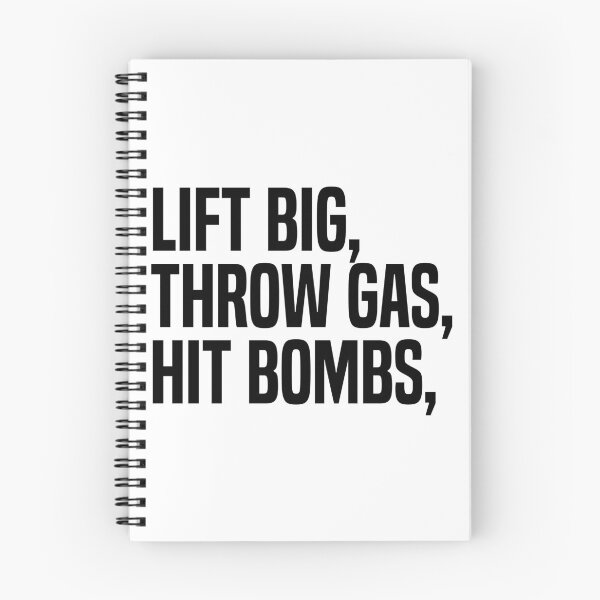 Item preview, Lift Big Throw Gas Hit Bombs - Funny Gym Meme designed and sold by OUSSART ⭐⭐⭐⭐⭐.