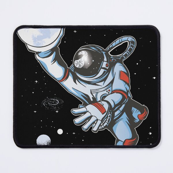 Aperçu de l'œuvre Un astronaute joue au basket avec la lune créée et vendue par FineArc.
