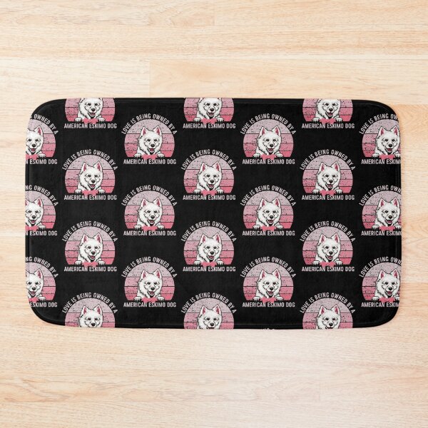 Item preview, American Eskimo Dog Love Pink Vintage Sunset Valentine designed and sold by Cuddlythopia.