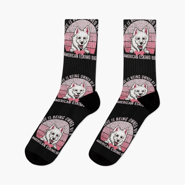Item preview, American Eskimo Dog Love Pink Vintage Sunset Valentine designed and sold by Cuddlythopia.