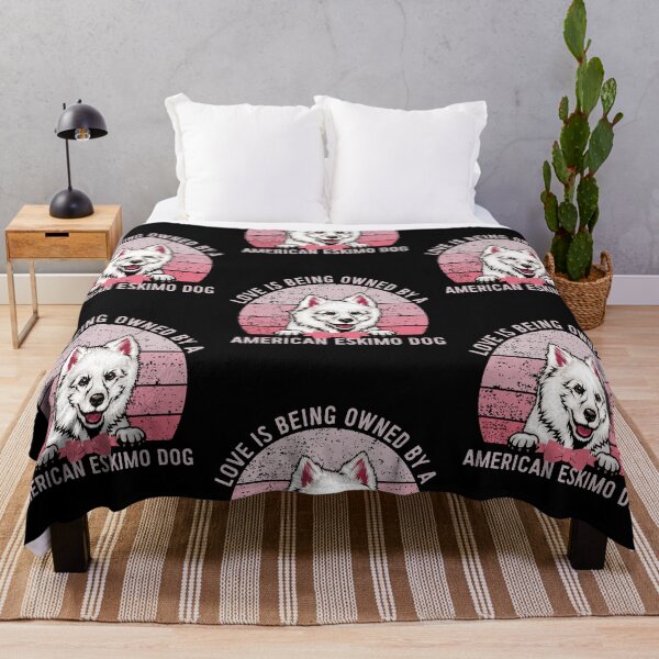 Item preview, American Eskimo Dog Love Pink Vintage Sunset Valentine designed and sold by Cuddlythopia.