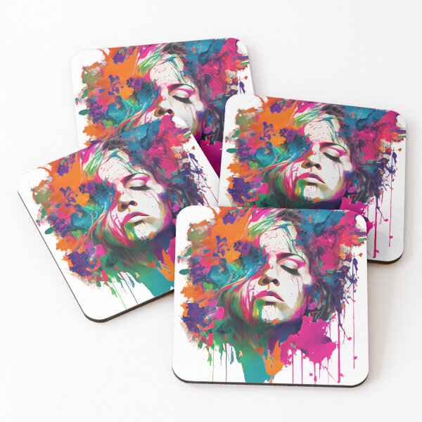 Item preview, Girl And Splashes Art Colorfull designed and sold by PosterManiaRo.