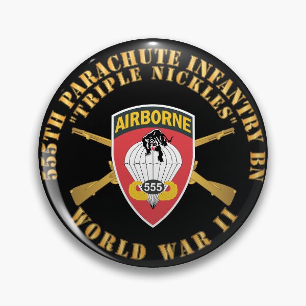 Item preview, Army - 555th Infantry Parachute Bn SSI - Triple Nickles - WWII w Br X 300 designed and sold by Military Insignia Products.