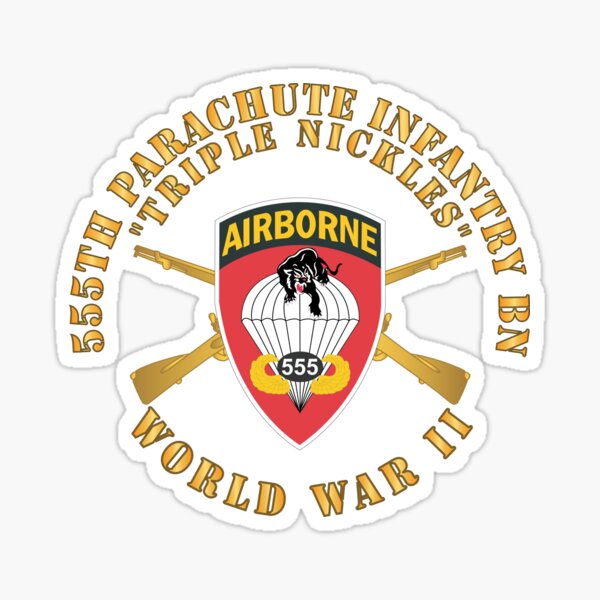 Item preview, Army - 555th Infantry Parachute Bn SSI - Triple Nickles - WWII w Br X 300 designed and sold by Military Insignia Products.