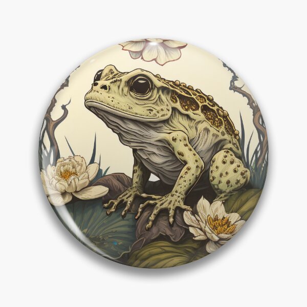 Item preview, frog in flowers designed and sold by noirshop.