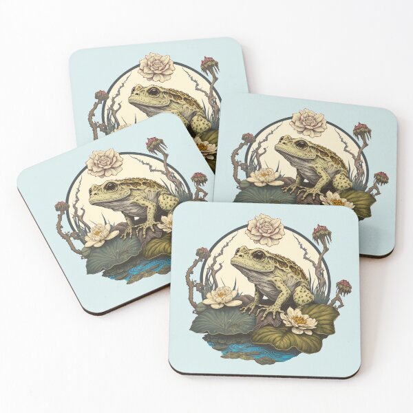Item preview, frog in flowers designed and sold by noirshop.