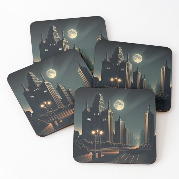 Item preview, Art Deco Style Cityscape designed and sold by TheArtfulAI.