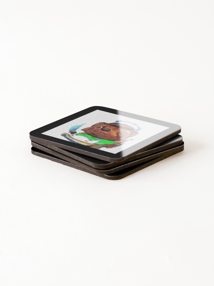 Thumbnail 4 of 5, Coasters (Set of 4), Overcooked Raccon Deepfry designed and sold by HyperCultes.